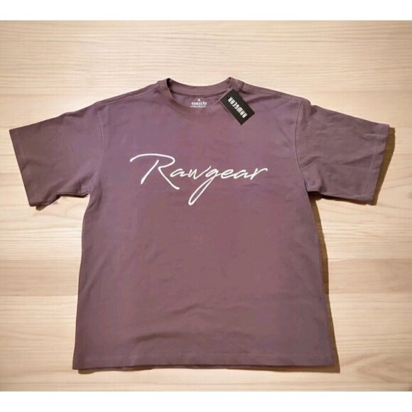 Rawgear T-Shirt Men's Size M Plum Original Oversized Short Sleeves Embroidered - Picture 1 of 6